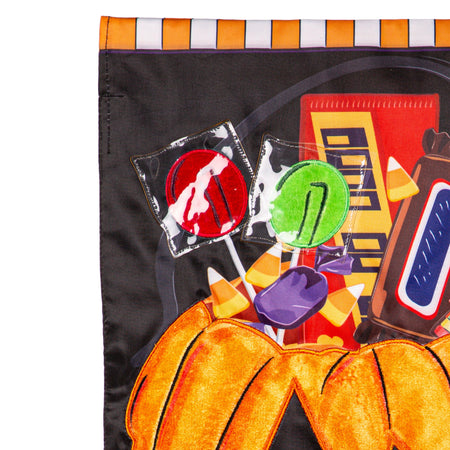 Trick Or Treat Halloween Pumpkin Bucket Garden Flag