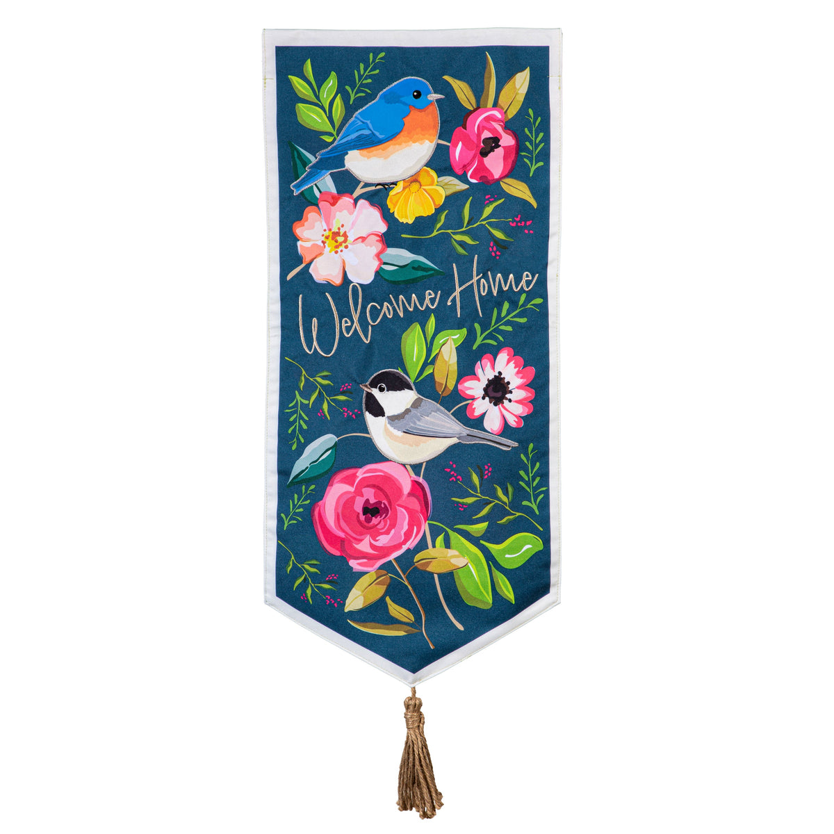 Welcome Home Songbirds Textile Décor Flag