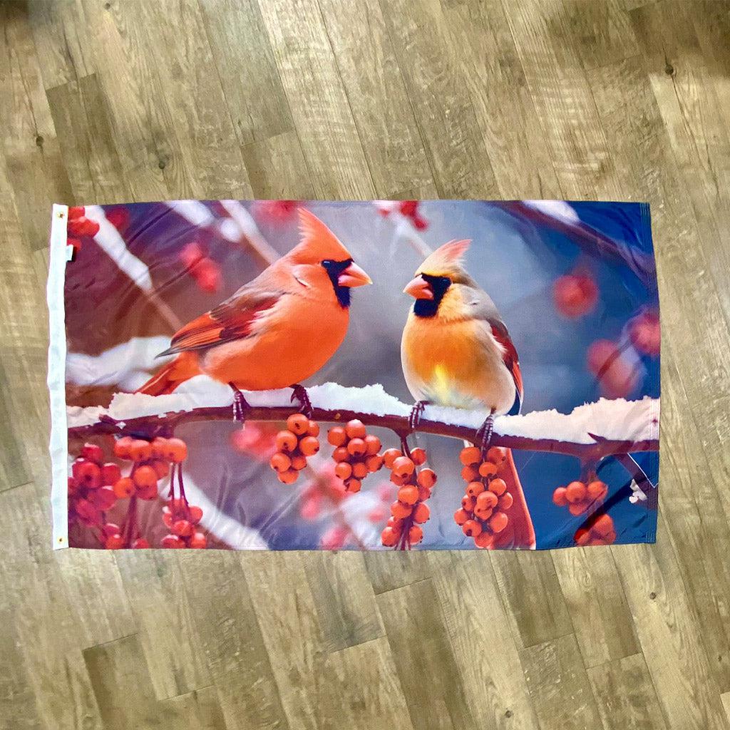 Winter Cardinals 3' x 5' Flag-Flag-Fly Me Flag