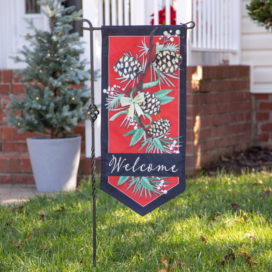 Winter Pine WelcomeTextile Decor Flag-Garden Flag-Fly Me Flag