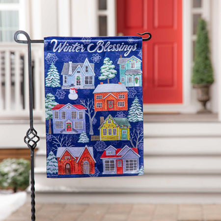 Winter Village Lustre Garden Flag-Garden Flag-Fly Me Flag