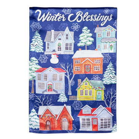 Winter Village Lustre Garden Flag-Garden Flag-Fly Me Flag