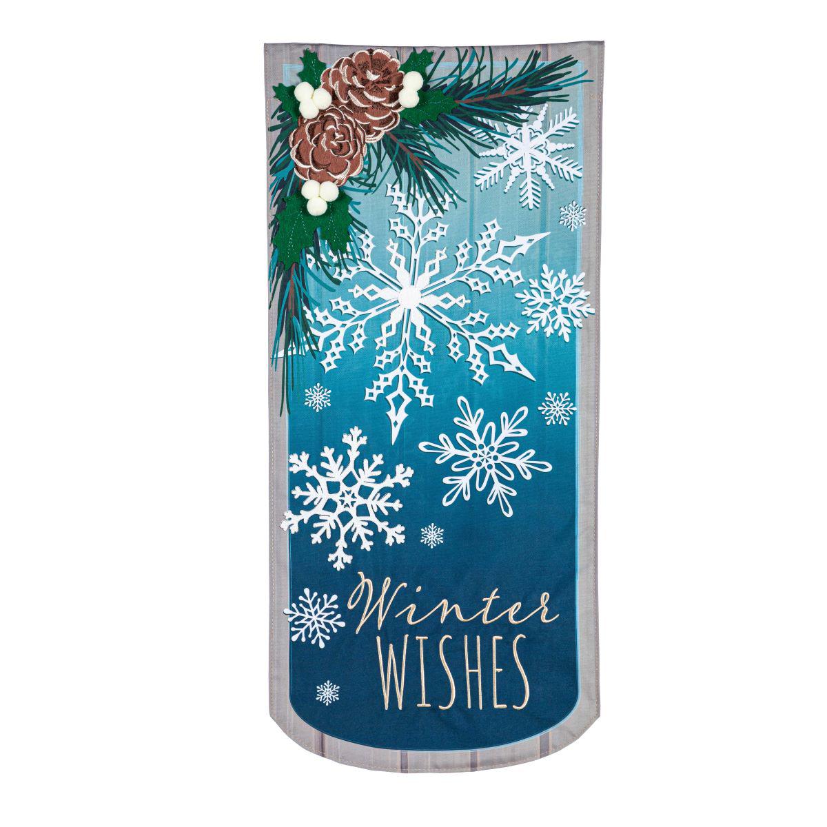 Winter Wishes Snowflake Textile Decor Flag-Garden Flag-Fly Me Flag