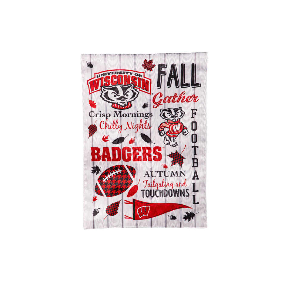 Wisconsin Badger Autumn Garden Flag