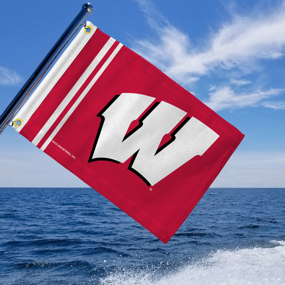 Wisconsin Badgers 12” x 18” Boat Flag