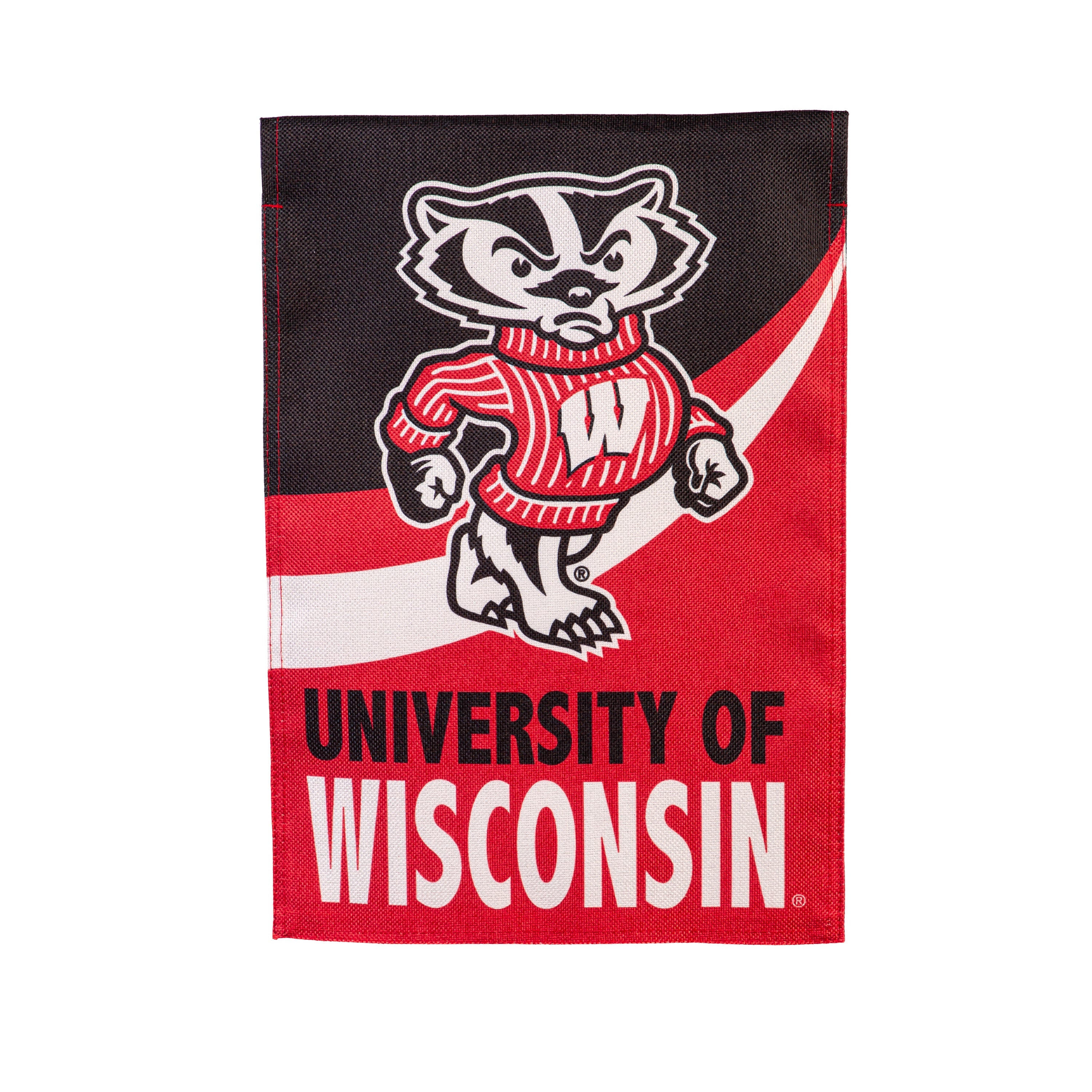 Wisconsin Badgers Burlap Garden Flag