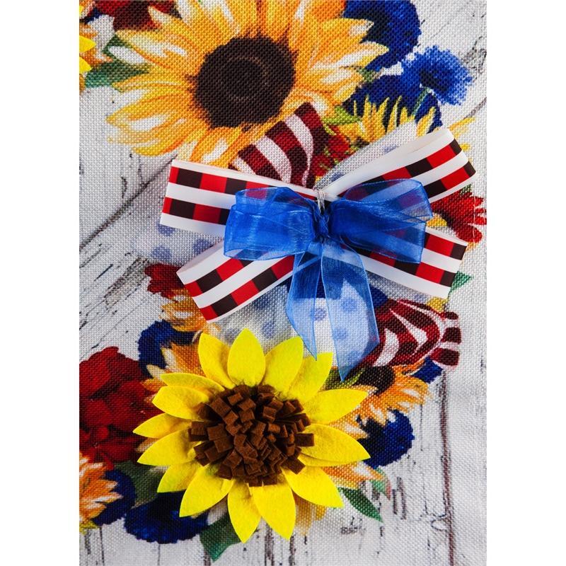 Americana Floral Wreath Garden Flag