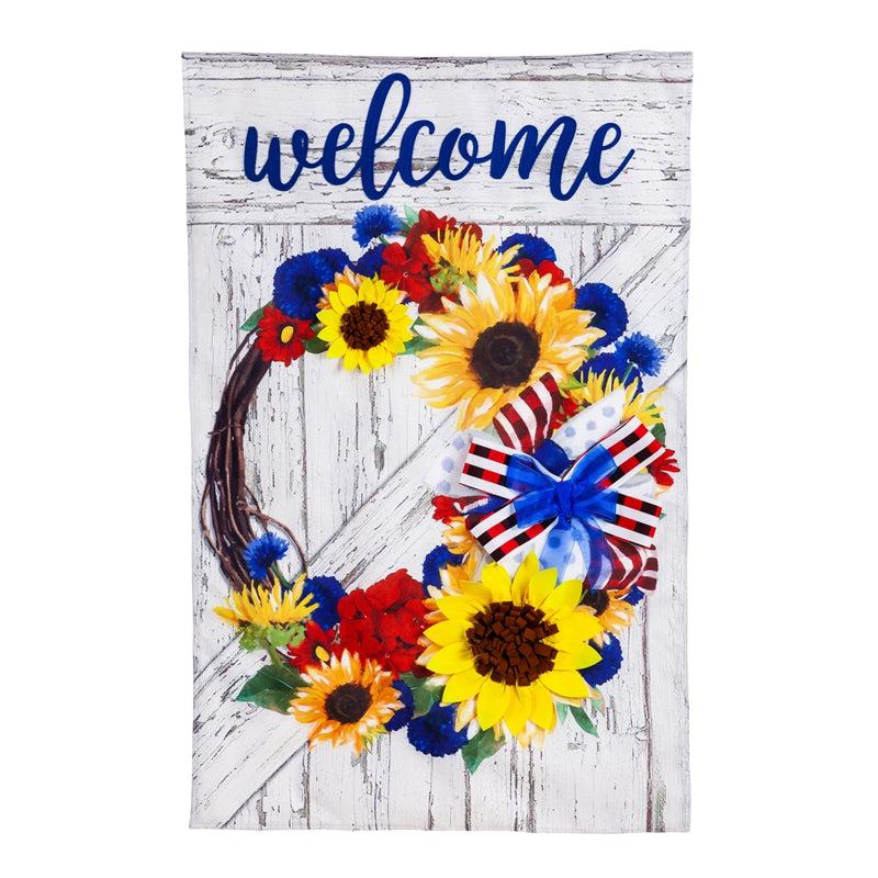 Americana Floral Wreath House Banner