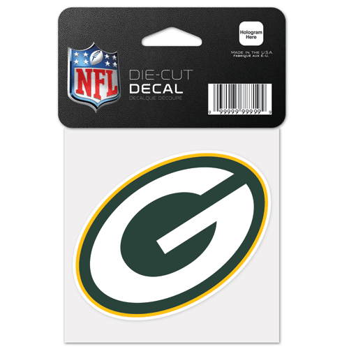 3" x 4" Green Bay Packer Diecut Decal