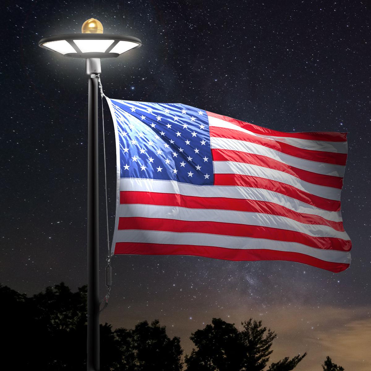 Disc Flagpole Solar Light for flagpoles up to 25 ft. in height