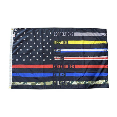 3x5 First Responders Flag shows support for police, firefighters, military, and other first responders