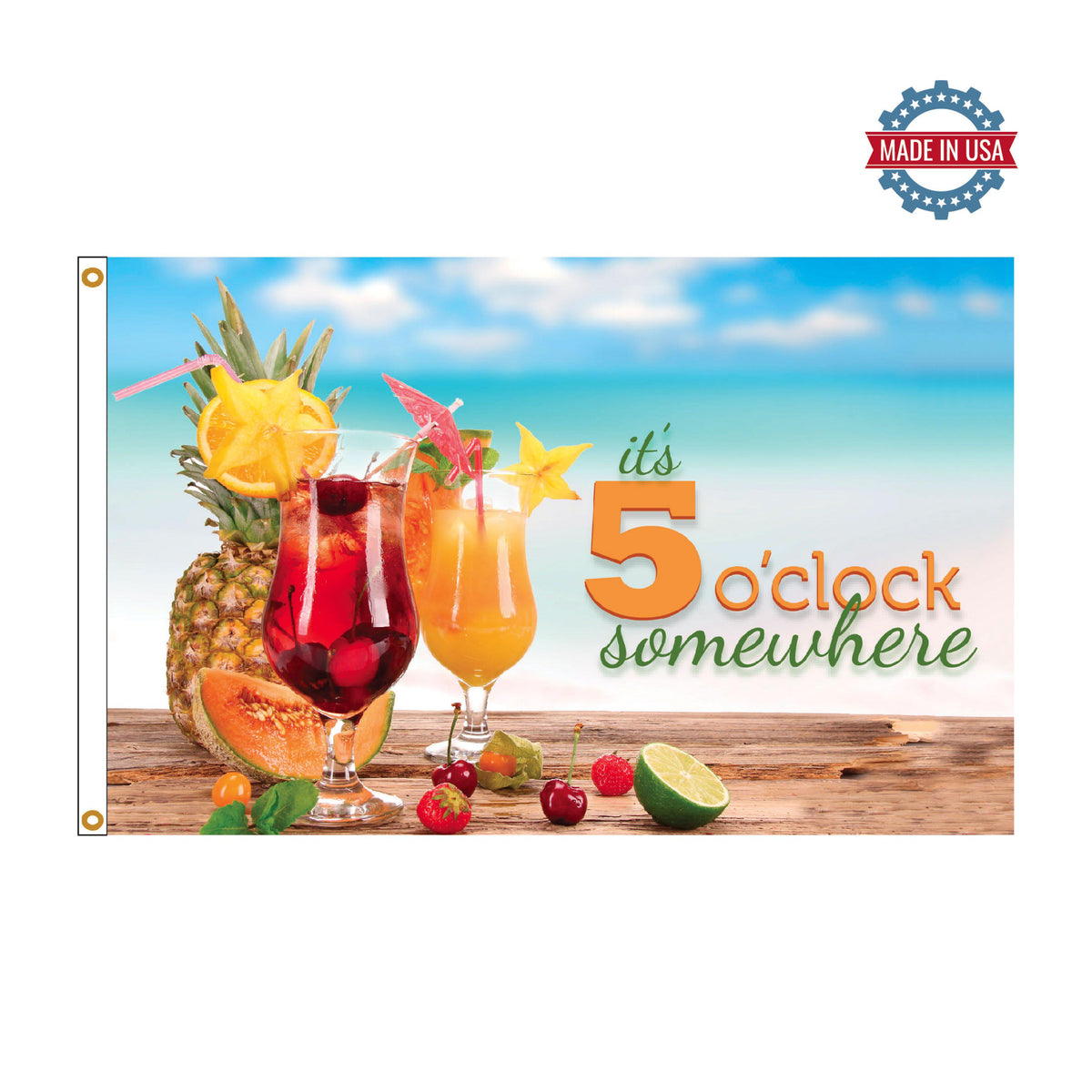 It's 5 o'clock somewhere 3x5 boutique flag