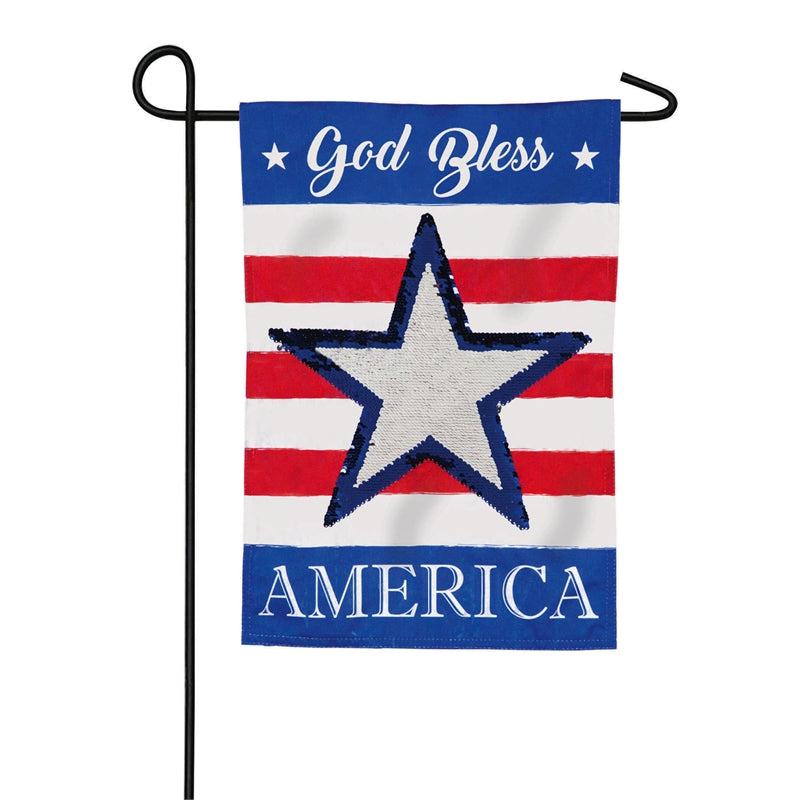 God Bless America Reversible Star Garden Flag