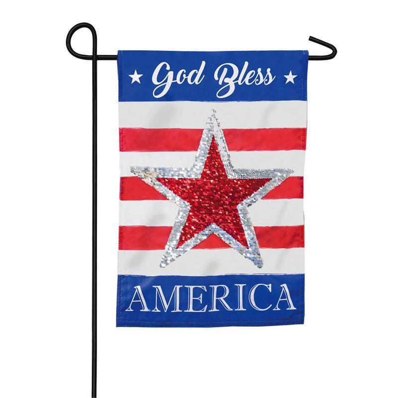 God Bless America Reversible Star Garden Flag