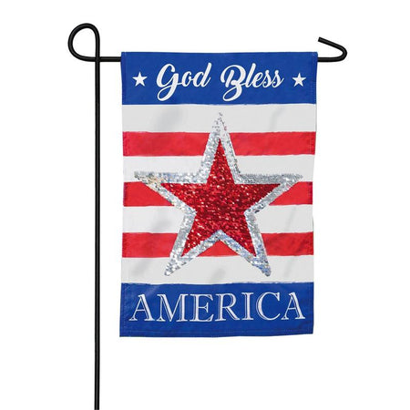 God Bless America Reversible Star Garden Flag