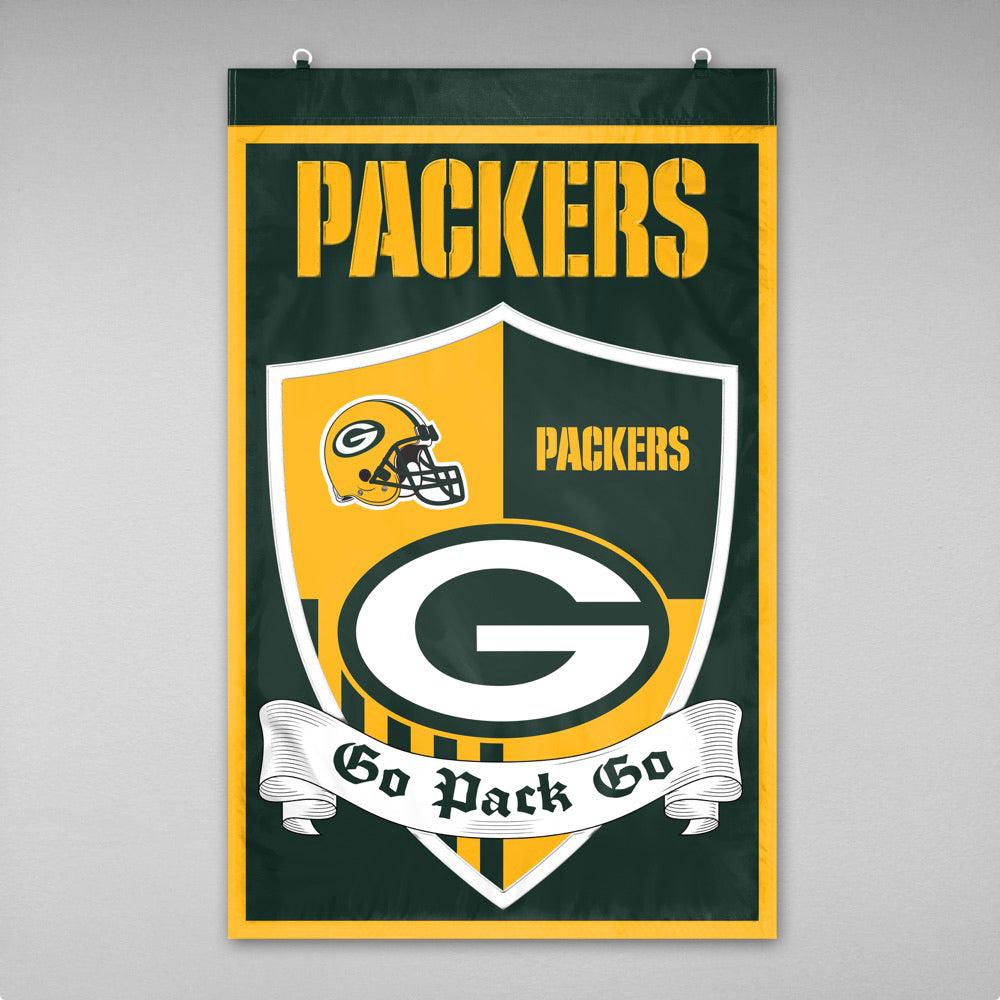 Show your pride for the Green Bay Packers with the Packers Shield house banner!