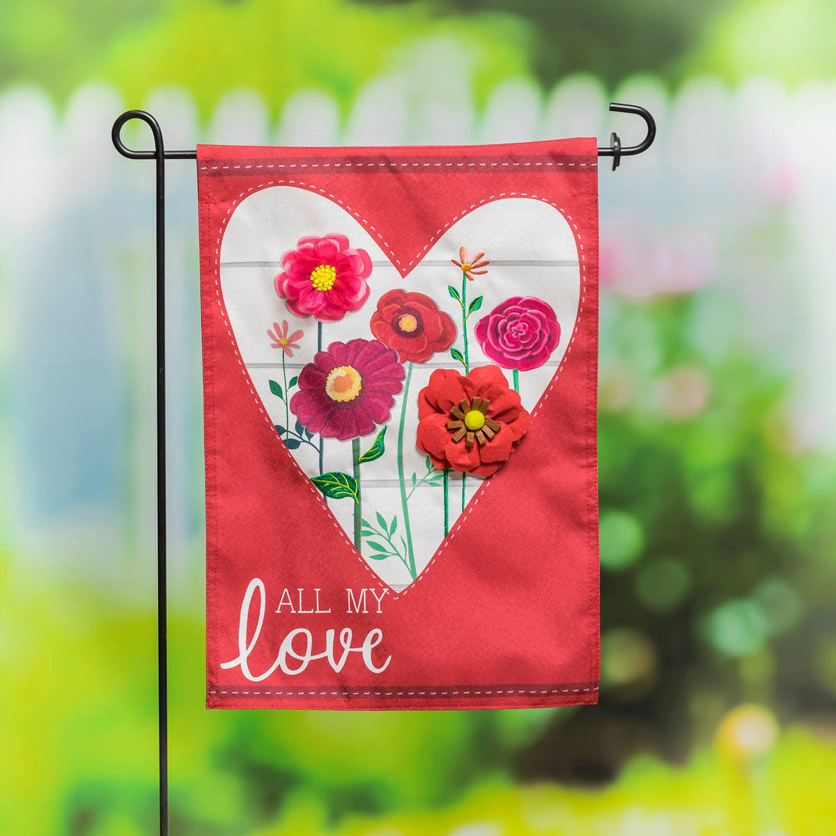 Heart of Flowers Garden Flag