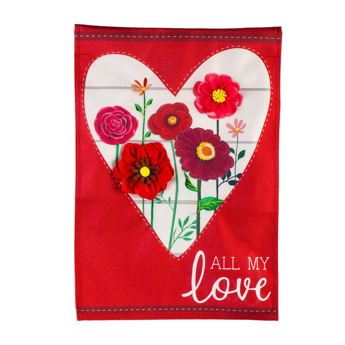 Heart of Flowers Garden Flag