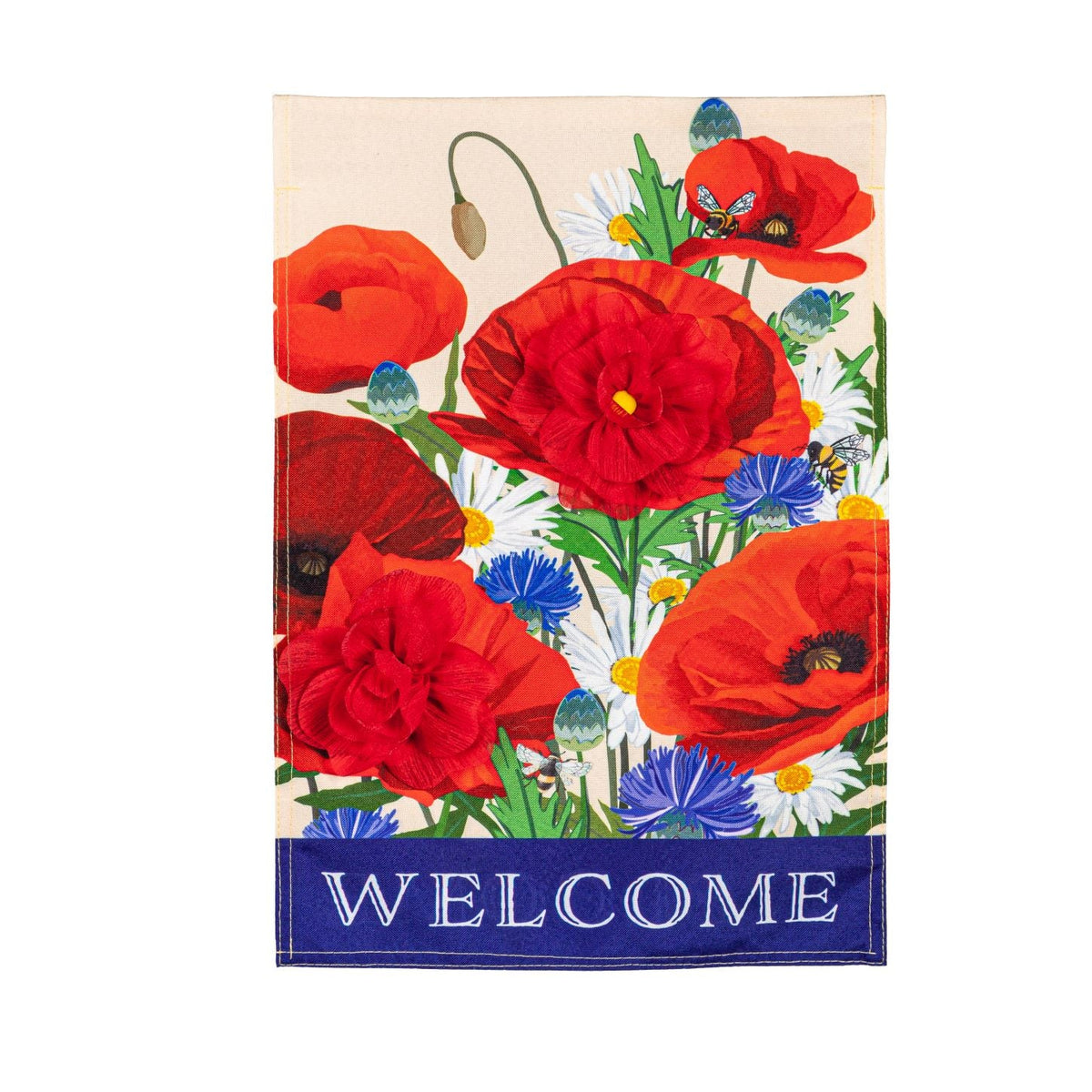 Poppies Welcome Garden Flag