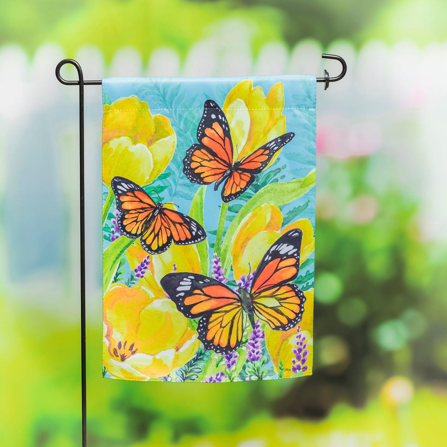 Tulip and Butterfly Garden Flag