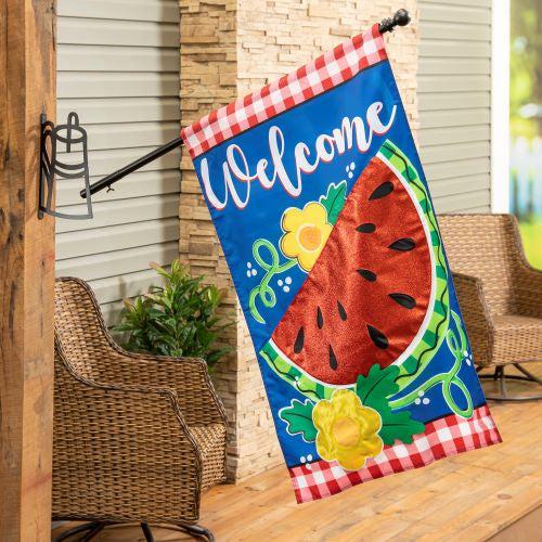 Welcome Watermelon Appliqué House Banner