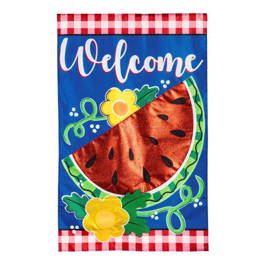 Welcome Watermelon Appliqué House Banner