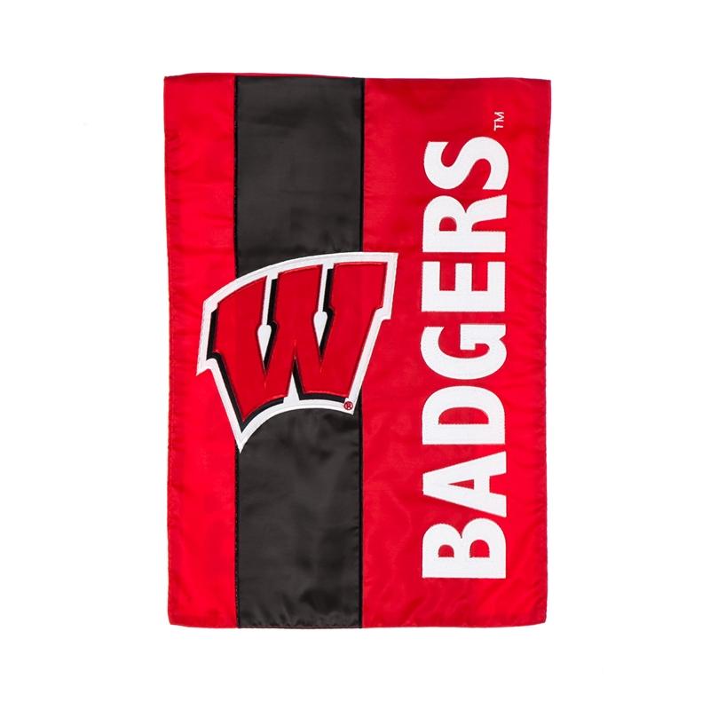 Wisconsin Badgers Applique Garden Flag