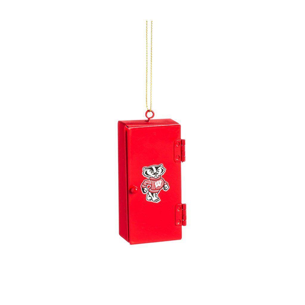 Wisconsin Badgers Team Locker Ornament, red, helmet, football, jersey